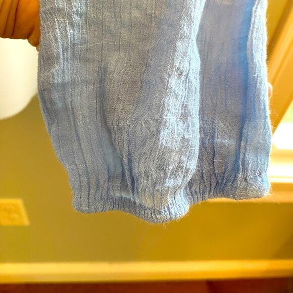 Blu Pepper Light Weight Long Sleeve Baby Blue Embroidered Shirt Blouse Large - Picture 6 of 6